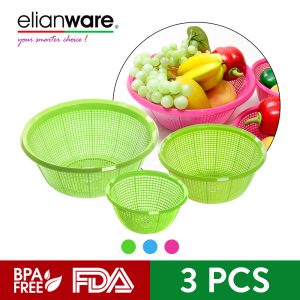 Elianware Round BPA Free Multipurpose Kitchen Fruit Vegetable Strainer Colander