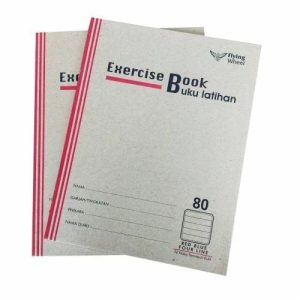 Red Blue Four Line F5 Exercise Book 80 Pages (Per Pack 1Pcs) Flying Wheel